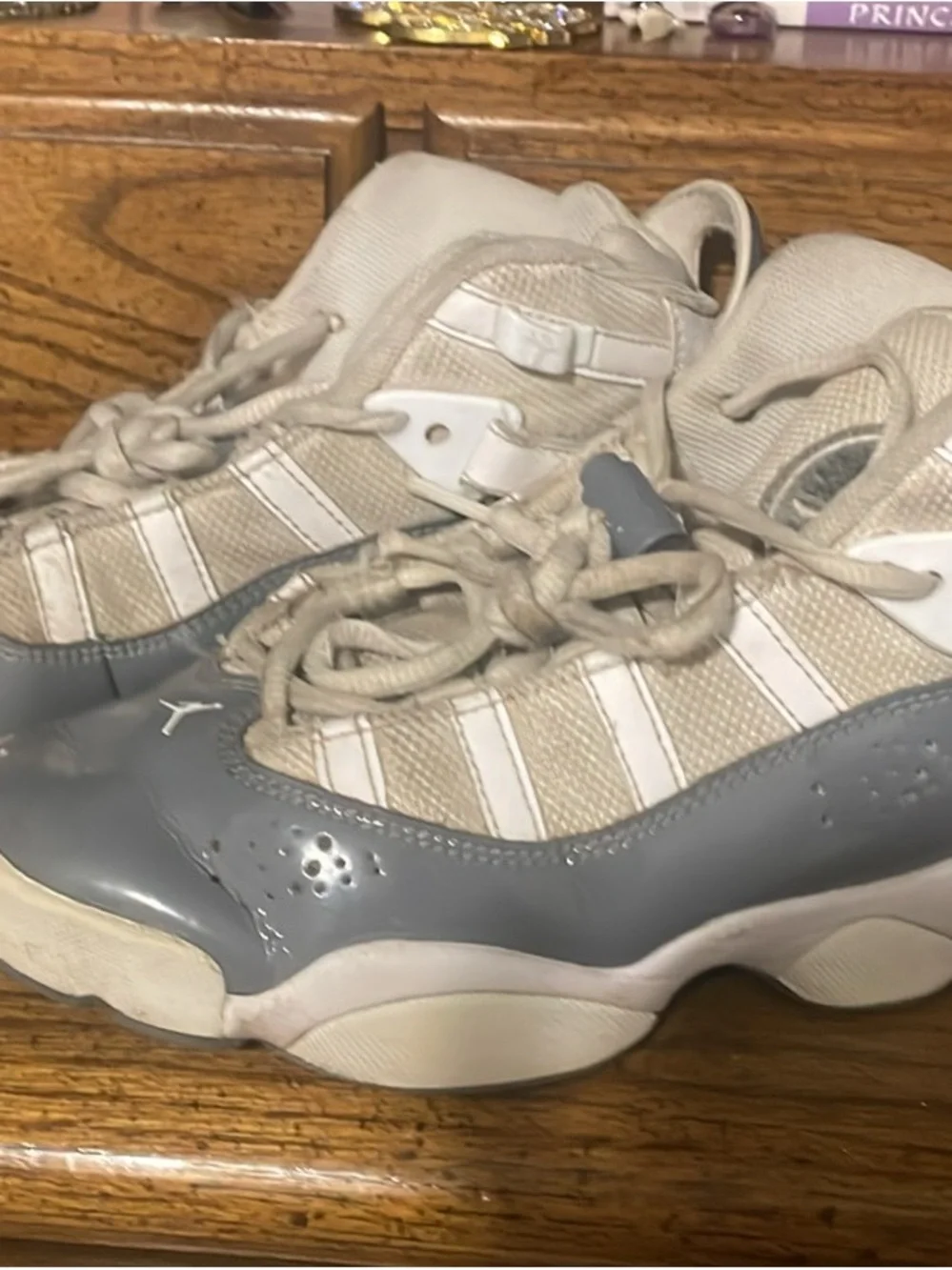 Jordan Kids White and Gray Basketball Sneakers